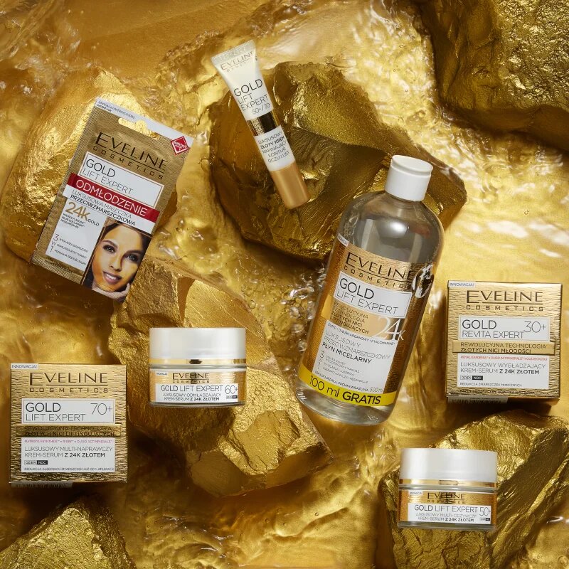 Eveline Cosmetics Gold Lift Expert tisztító micellás víz érett bőrre 500 ml