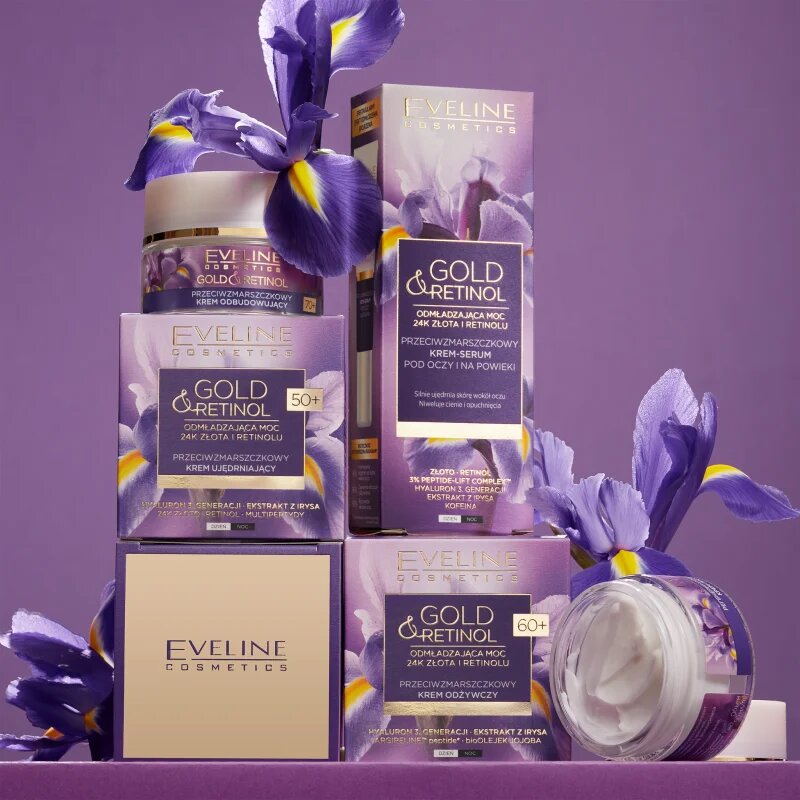Eveline Cosmetics Gold & Retinol intenzíven tápláló krém a ráncok ellen 60+ 50 ml