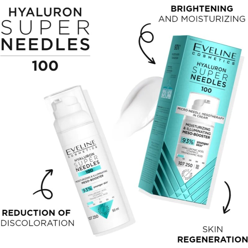 Eveline Cosmetics Hyaluron Super Needles 100 hidratáló szérum 50 ml