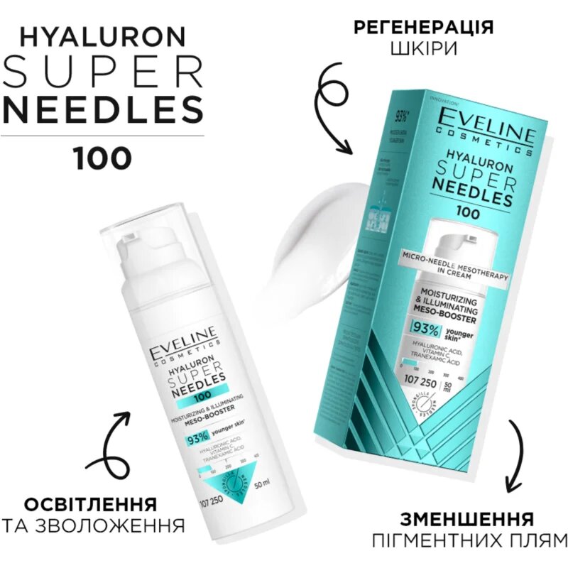 Eveline Cosmetics Hyaluron Super Needles 100 hidratáló szérum 50 ml