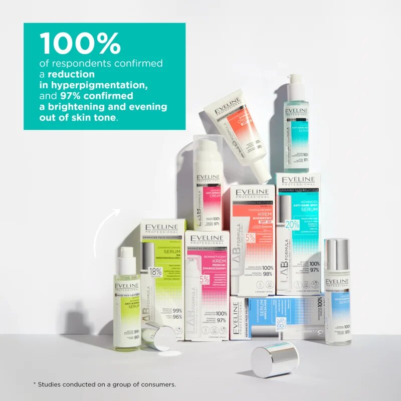 Eveline Cosmetics LAB Formula 20% Solution tónusegyesítő ápolás hiperpigmentációs arcbőrre 30 ml