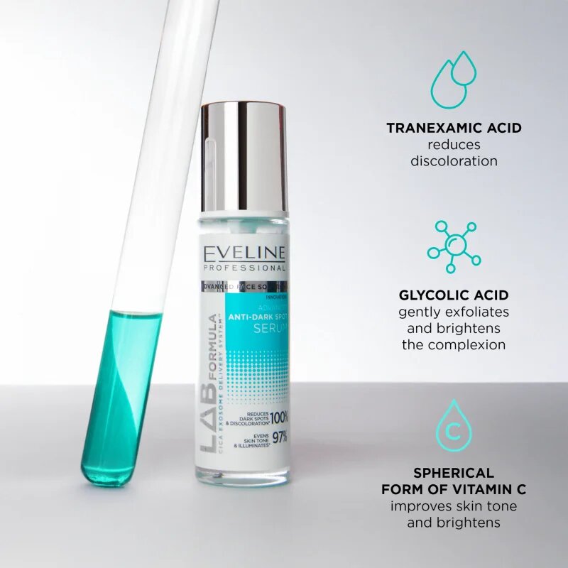 Eveline Cosmetics LAB Formula 20% Solution tónusegyesítő ápolás hiperpigmentációs arcbőrre 30 ml
