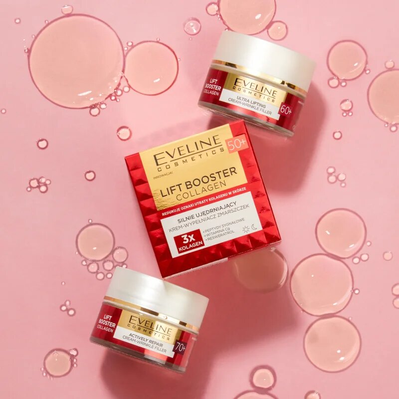 Eveline Cosmetics Lift Booster Collagen hidratáló és tápláló krém ráncokra 70+ 50 ml