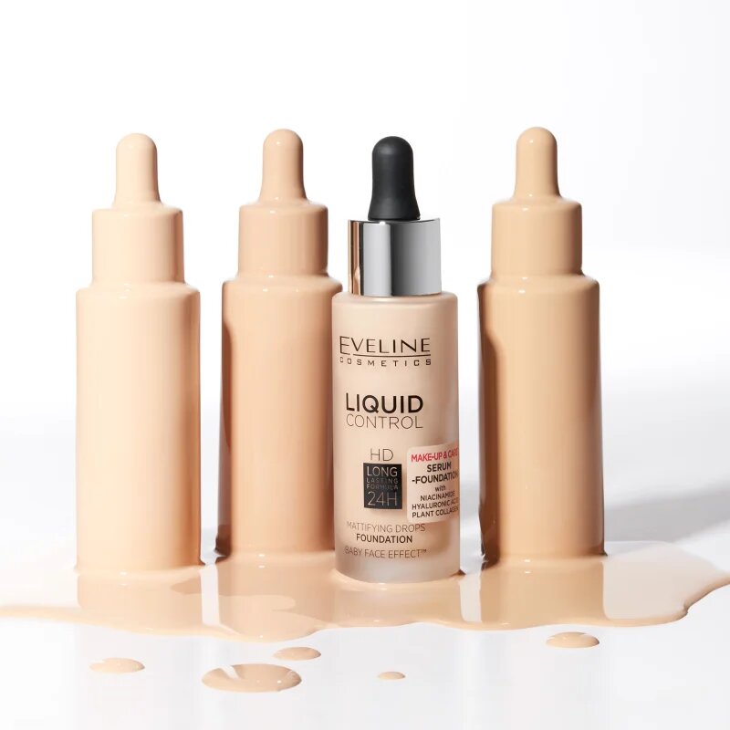 Eveline Cosmetics Liquid Control folyékony make-up pipettával árnyalat 002 Soft Porcelain 32 ml