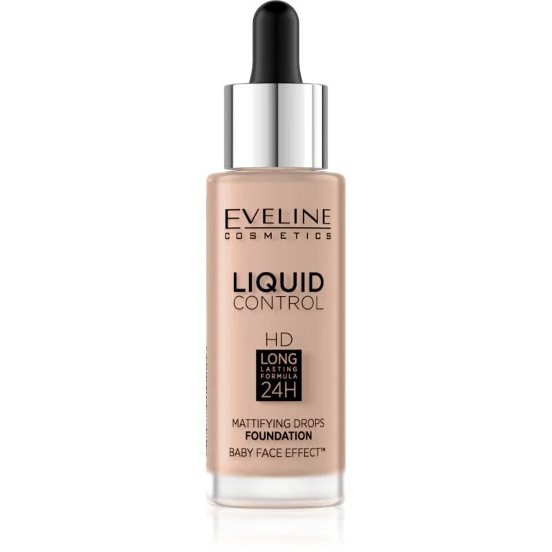 Eveline Cosmetics Liquid Control folyékony make-up pipettával árnyalat 025 Light Rose 32 ml