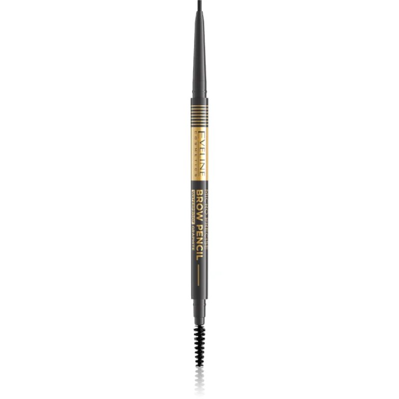 Eveline Cosmetics Micro Precise vízálló szemöldökceruza 2in1 kefével árnyalat 04 Graphite 4 g