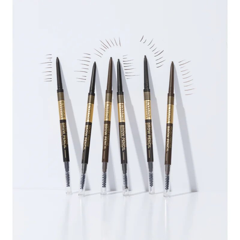 Eveline Cosmetics Micro Precise vízálló szemöldökceruza 2in1 kefével árnyalat 04 Graphite 4 g