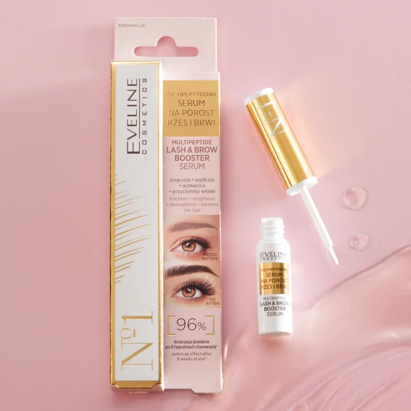 Eveline Cosmetics No. 1 szemöldök és szempilla növekedést stimuláló szérum peptidekkel 4 ml