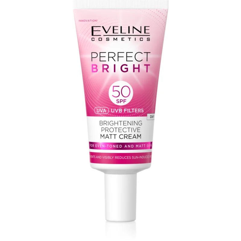Eveline Cosmetics Perfect Bright SPF 50 védő mattító arckrém SPF 50 30 ml