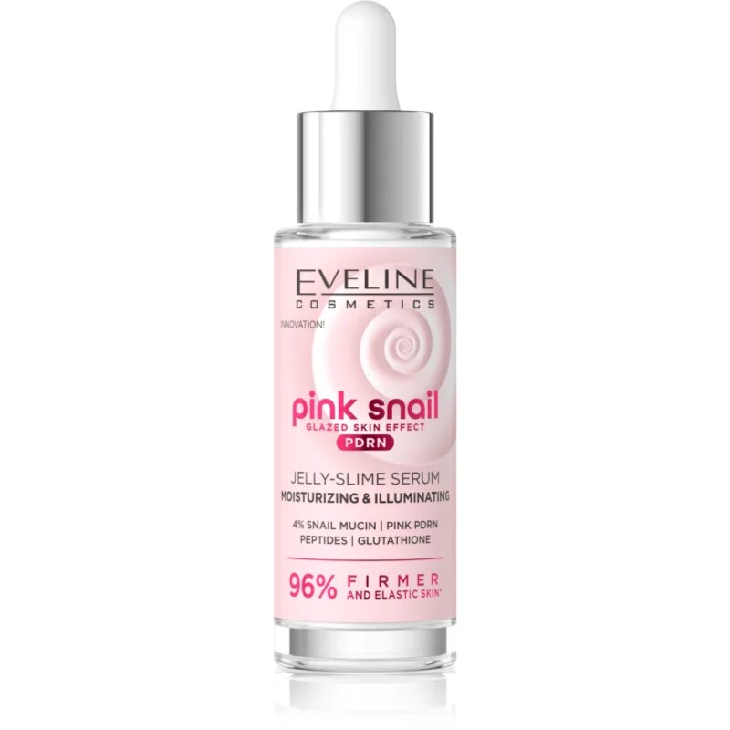 Eveline Cosmetics Pink Snail Glazed Skin Effect élénkítő szérum az arcra 30 ml