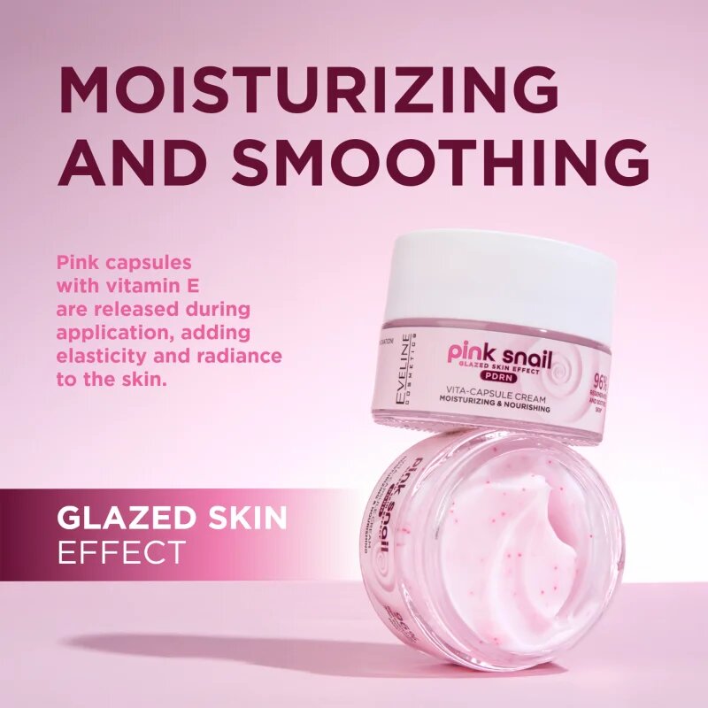 Eveline Cosmetics Pink Snail Glazed Skin Effect ránctalanító élénkítő krém 50 ml