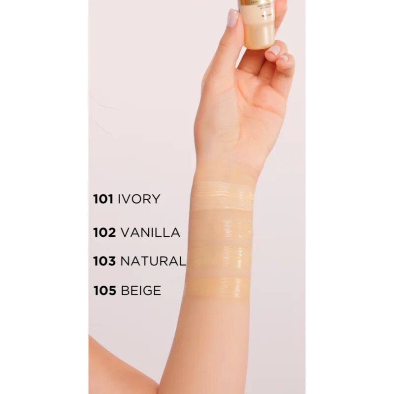 Eveline Cosmetics Satin Matt mattító alapozó csigakivonattal árnyalat 104 Beige 30 ml