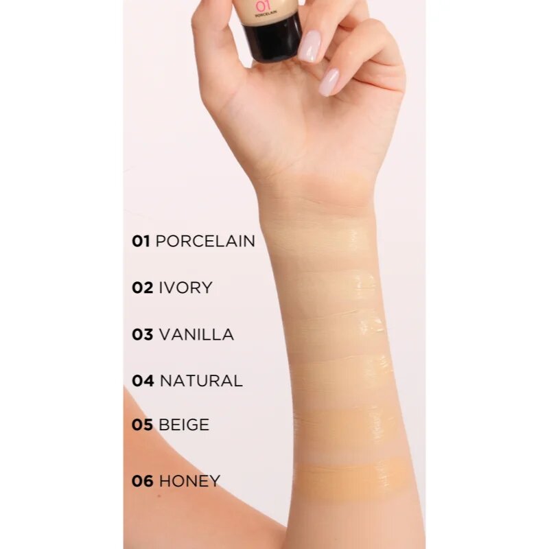 Eveline Cosmetics Selfie Time alapozó és korrektor 2 az 1-ben árnyalat 03 Vanilla 30 ml