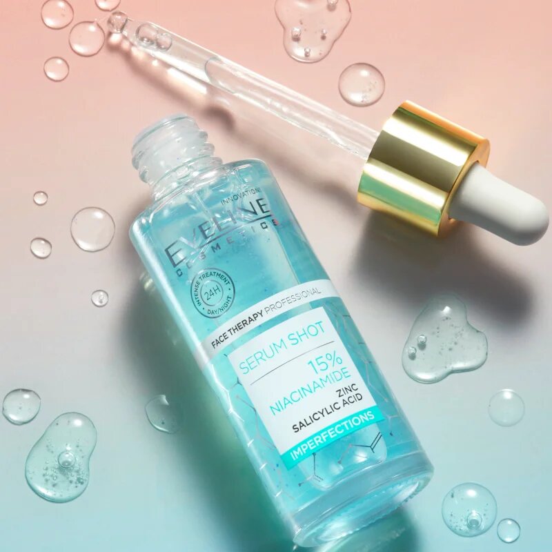 Eveline Cosmetics Serum Shot 10% Niacinamide bőr szérum zsíros és problémás bőrre 30 ml