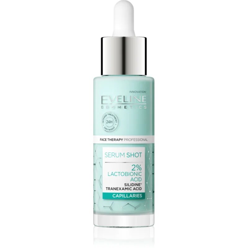 Eveline Cosmetics Serum Shot 2% Lactobionic Acid nyugtató szérum a bőrpír ellen 30 ml