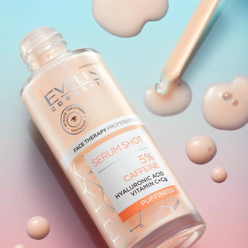 Eveline Cosmetics Serum Shot 5% Caffeine frissítő szemkörnyékápoló szérum 30 ml