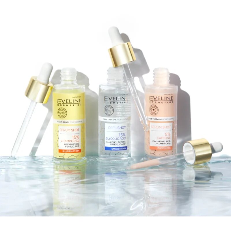 Eveline Cosmetics Serum Shot 5% Caffeine frissítő szemkörnyékápoló szérum 30 ml
