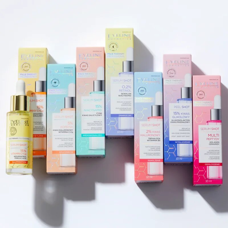 Eveline Cosmetics Serum Shot 5% Caffeine frissítő szemkörnyékápoló szérum 30 ml
