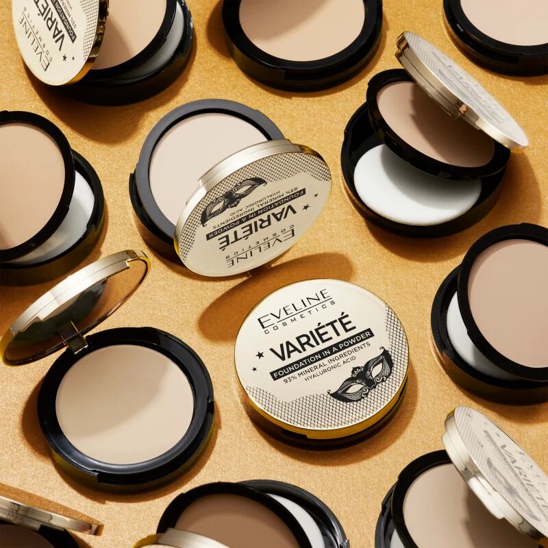Eveline Cosmetics Variété ásványi kompakt púder applikátorral árnyalat 02 Natural 8 g
