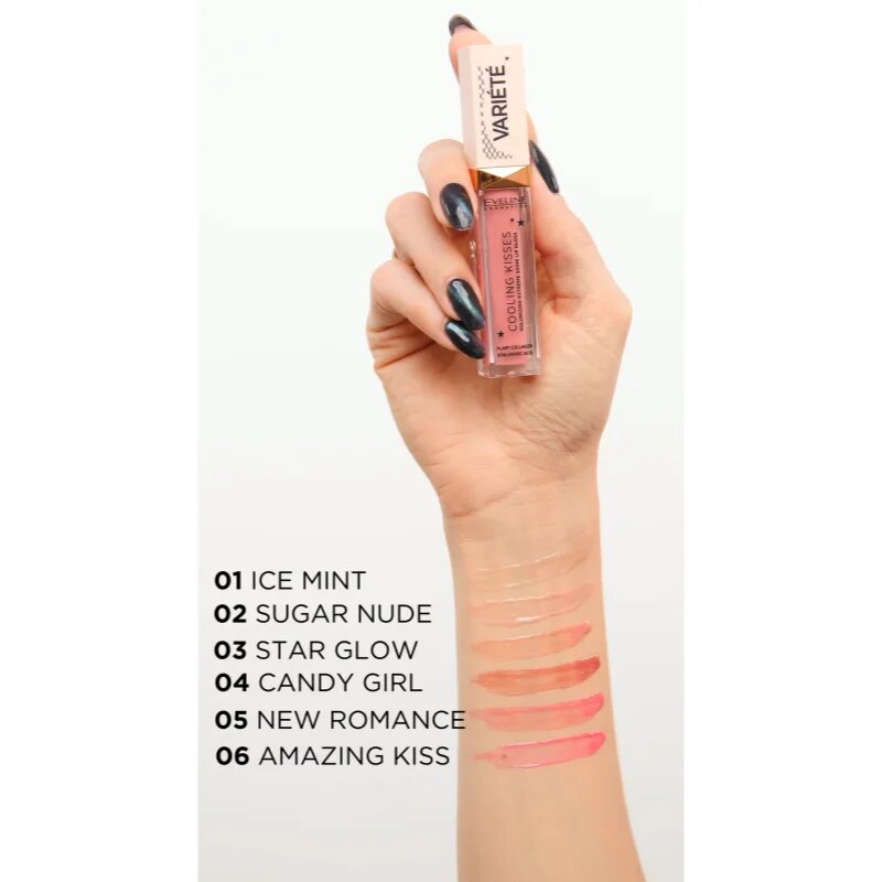 Eveline Cosmetics Variété Cooling Kisses hidratáló ajakfény hűsítő hatással árnyalat 03 Star Glow 68 ml