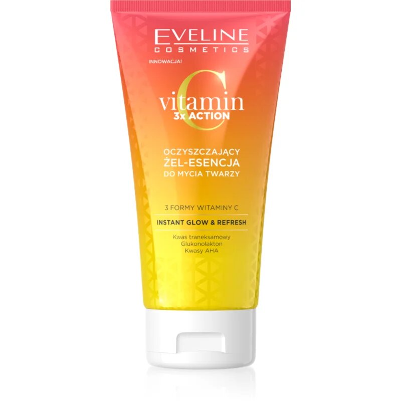 Eveline Cosmetics Vitamin C 3x Action tisztító gél A.H.A.-val (Alpha Hydroxy Acids) 150 ml