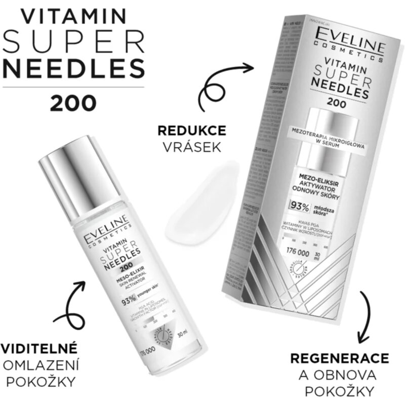 Eveline Cosmetics Vitamin Super Needles 200 aktiváló a bőrsejtek megújulásáért 30 ml