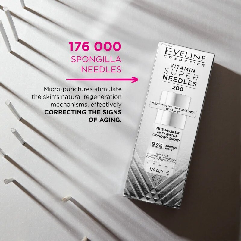 Eveline Cosmetics Vitamin Super Needles 200 aktiváló a bőrsejtek megújulásáért 30 ml