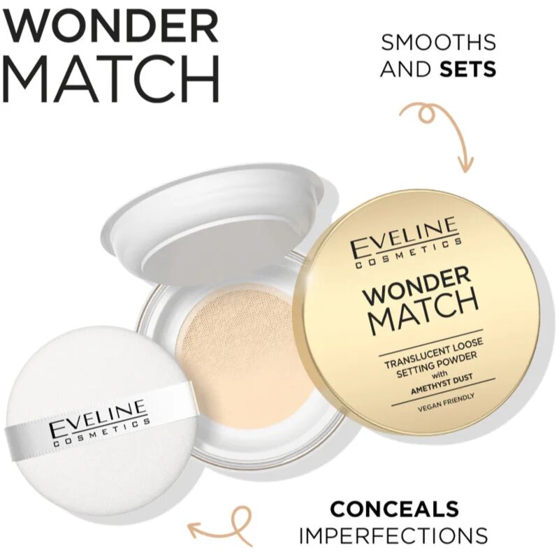 Eveline Cosmetics Wonder Match Átlátszó rögzítő por 6 g