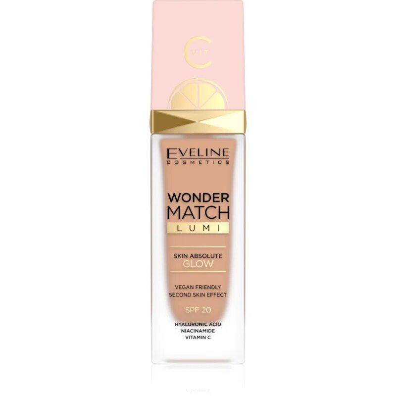 Eveline Cosmetics Wonder Match Lumi bőrsimító hatású hidratáló alapozó SPF 20 árnyalat 25 Sand Beige 30 ml