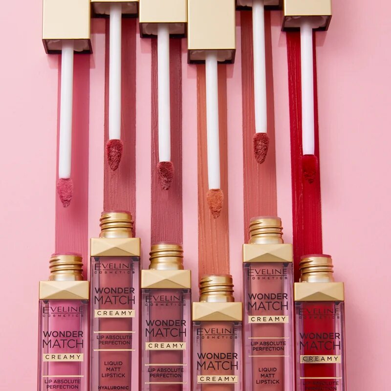 Eveline Cosmetics Wonder Match tartós matt folyékony rúzs hialuronsavval árnyalat 04 Carmel 6.8 ml