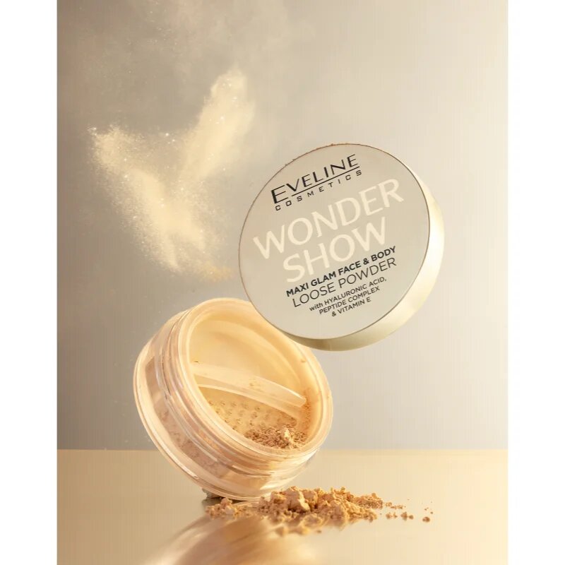 Eveline Cosmetics Wonder Show bőrvilágosító púder arcra és testre Maxi Glam 6 g