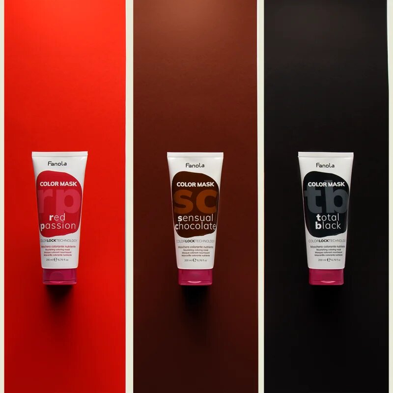 Fanola Color Mask színező pakolás hajra TOTAL BLACK 200 ml