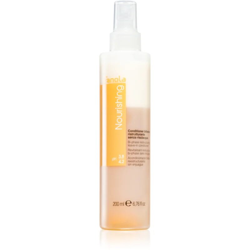 Fanola Nourishing öblítést nem igénylő spray kondicionáló száraz és sérült hajra 200 ml