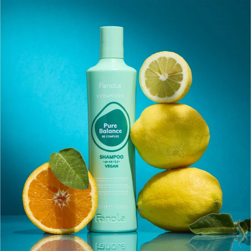 Fanola Vitamins Pure Balance Shampoo tisztító sampon zsíros korpa ellen 350 ml