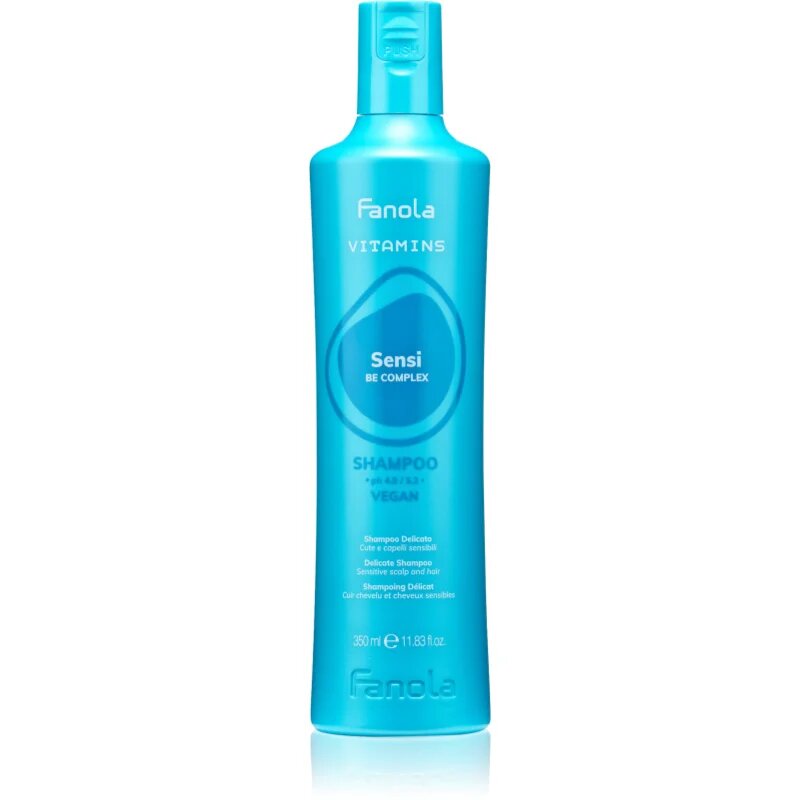Fanola Vitamins Sensi Delicate Shampoo finom állagú tisztító sampon nyugtató hatással 350 ml