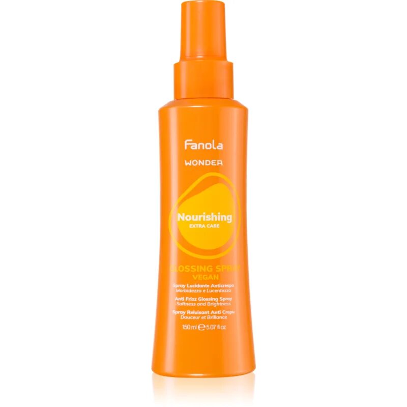 Fanola Wonder Nourishing Glossing Spray haj spray a rakoncátlan és töredezett hajra 150 ml