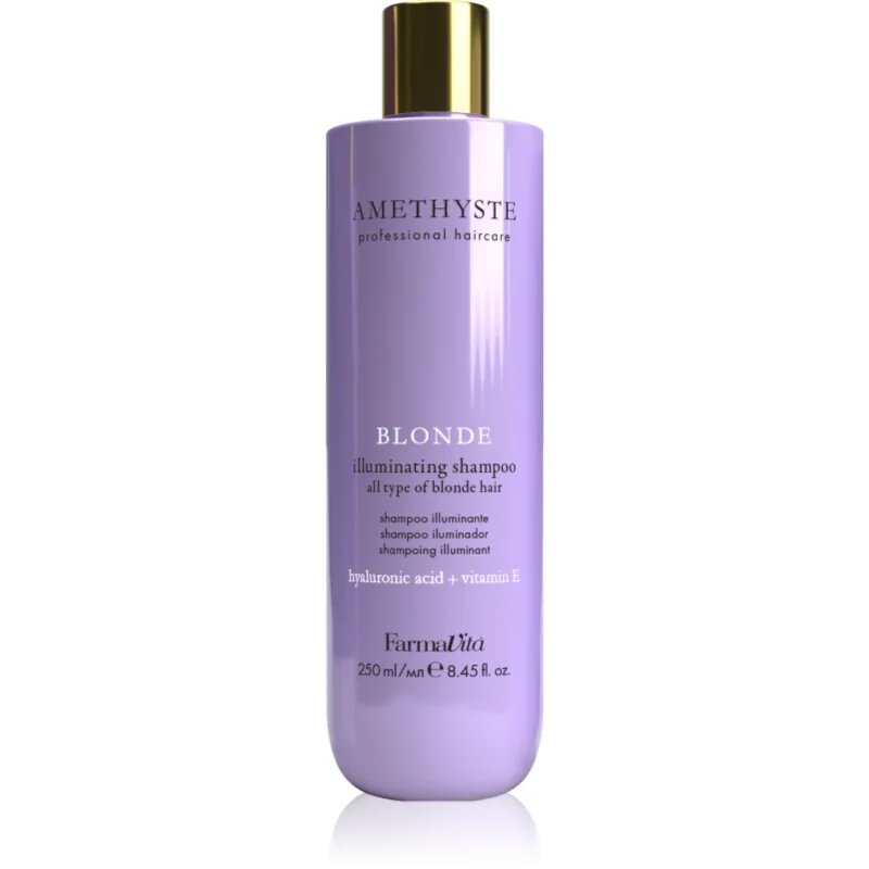 FarmaVita Amethyste Blonde lila sampon semlegesíti a sárgás tónusokat 250 ml