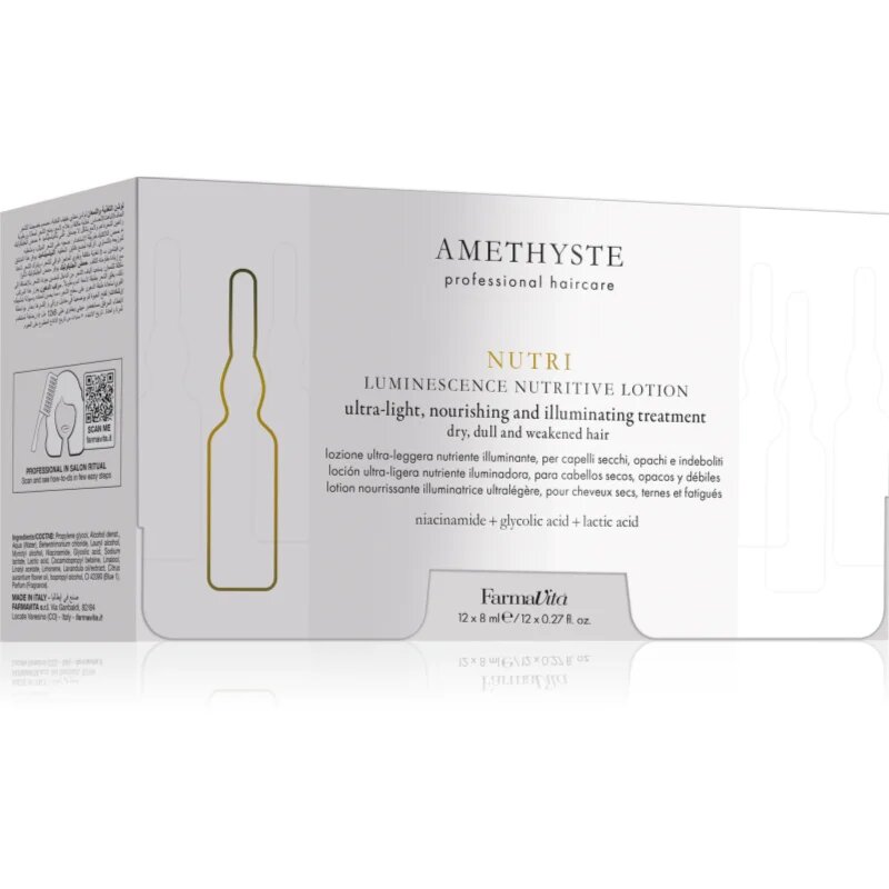 FarmaVita Amethyste Hydrate ampulla a hidratálásért és a fényért 12x8 ml