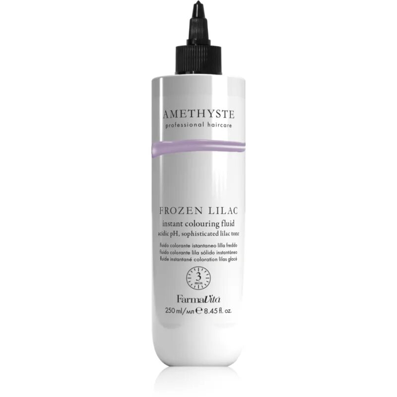 FarmaVita Amethyste Instant Colouring Fluid színező pakolás ősz hajra árnyalat Lilac Frozen 250 ml
