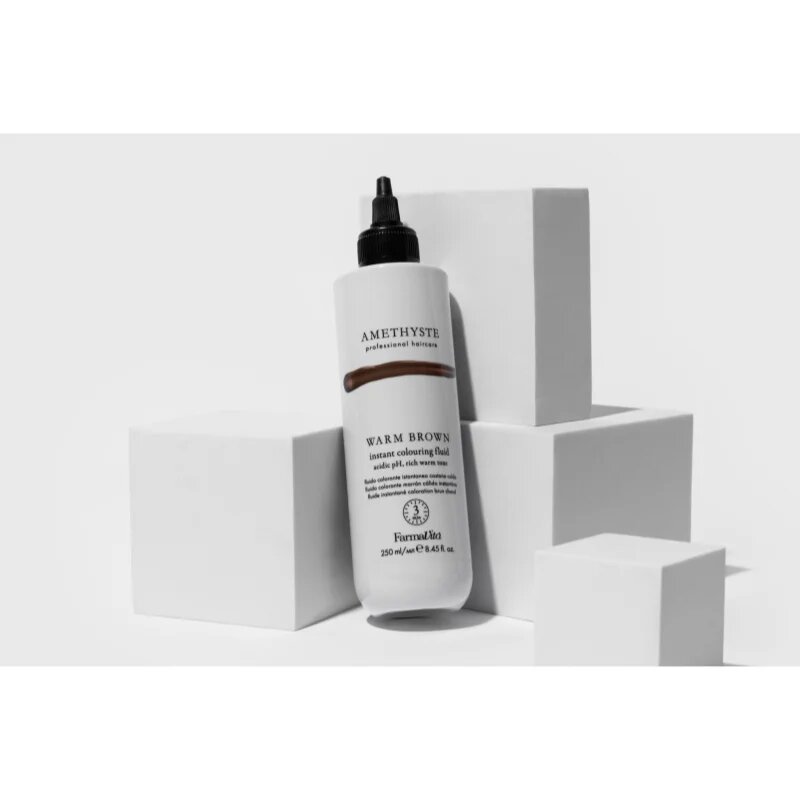 FarmaVita Amethyste Instant Colouring Fluid színező pakolás pro světle blond až středně hnědé vlasy árnyalat Warm Brown 250 ml