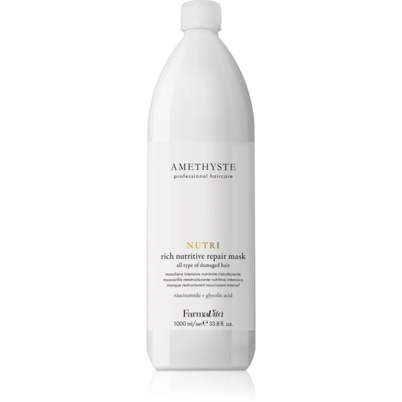 FarmaVita Amethyste Nutri mélyen regeneráló maszk sérült vegyileg kezelt hajra 1000 ml