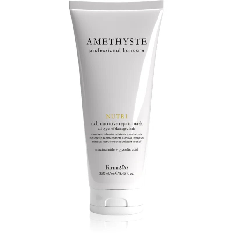 FarmaVita Amethyste Nutri mélyen regeneráló maszk sérült vegyileg kezelt hajra 250 ml