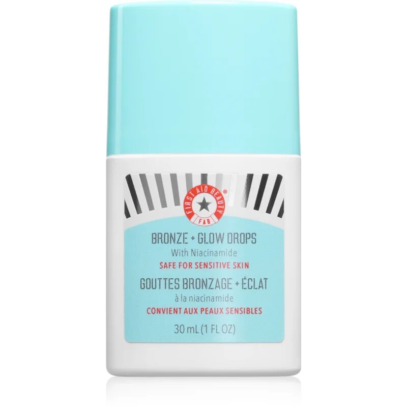 First Aid Beauty Bronze + Glow Drops hidrátáló bronzosító szérum az egységes tónusú bőrért 30 ml