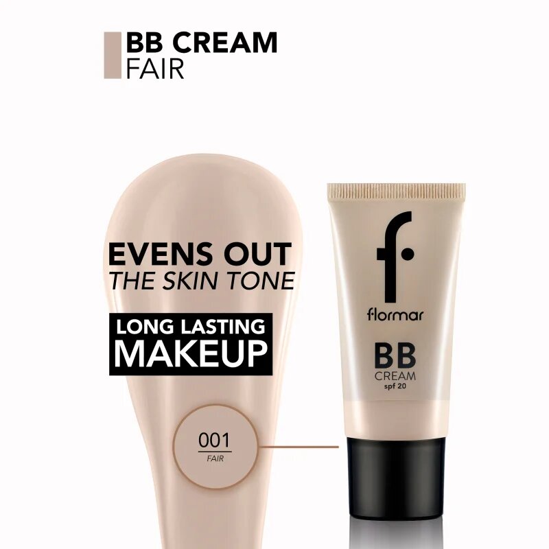 flormar BB Cream hidratáló hatású BB krém SPF 20 árnyalat BB01 Fair 35 ml