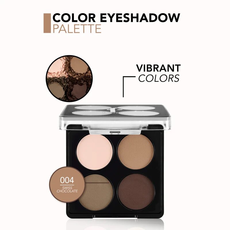 flormar Color Eyeshadow Palette szemhéjfesték paletta árnyalat 004 Swiss Chocolate 6 g