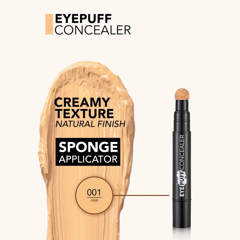 flormar Eye Puff Concealer folyékony korrektor szivacsos applikátorral árnyalat 001 Fair 3.3 ml