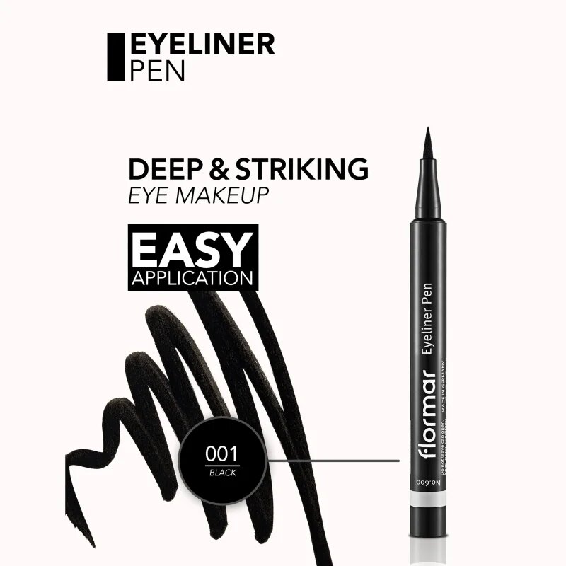 flormar Eyeliner Pen széles applikátorú szemhéjtus árnyalat Black 1 ml