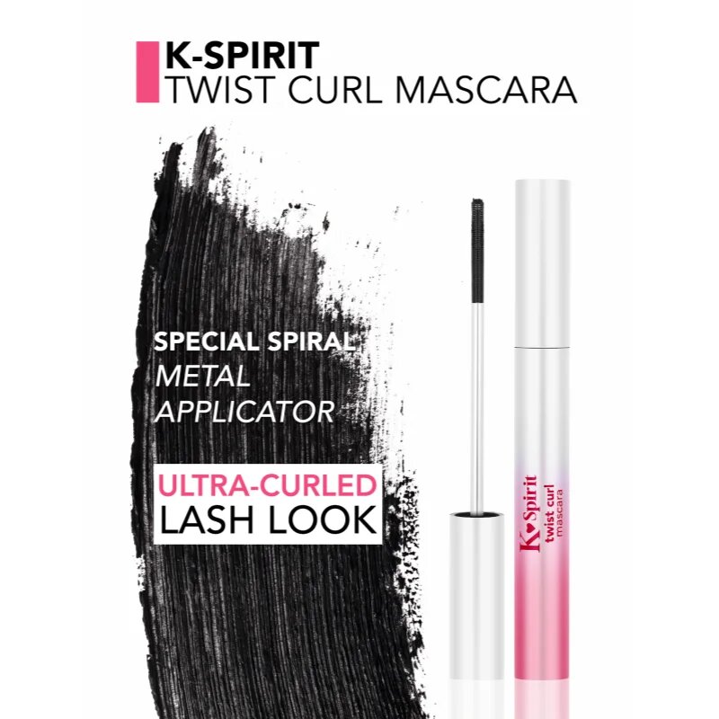 flormar K-Spirit Twist Curl Mascara dúsító hosszabbító szempillaspirál mely szétválasztja a pillákat 7 ml