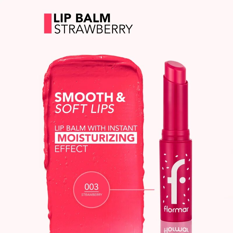 flormar Lip Balm ajakbalzsam ízesítéssel árnyalat 003 Strawberry 3 g