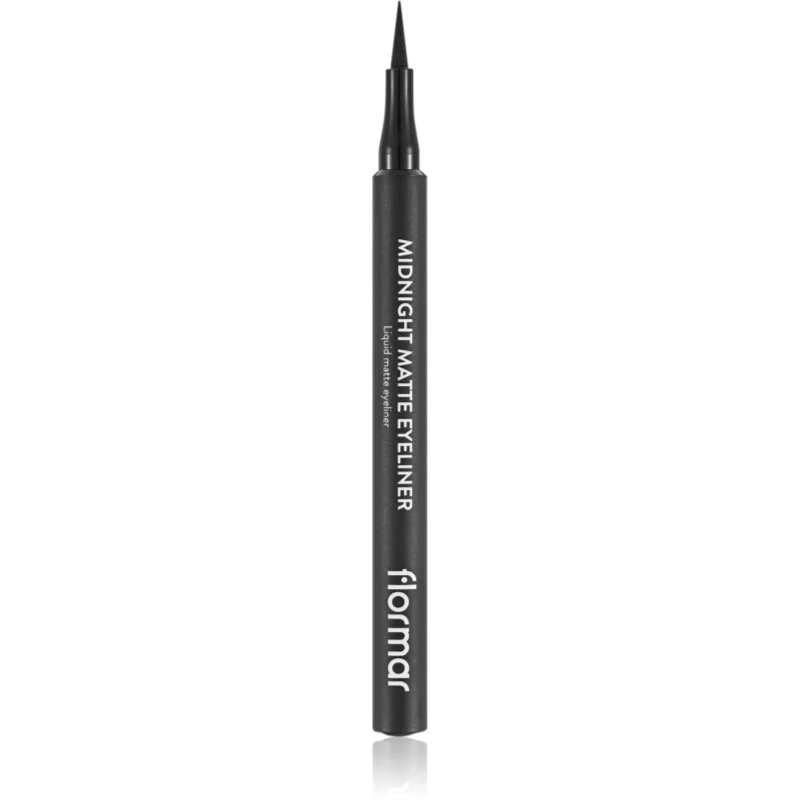 flormar Midnight Matte Eyeliner széles applikátorú szemhéjtus matt hatással árnyalat 01 Black 12 ml